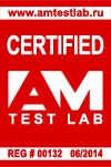 Сертификат AM Test Lab №000132 от 06.2014