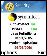 Symantec Mobile Security 4.0 for Symbian - антивирусный монитор