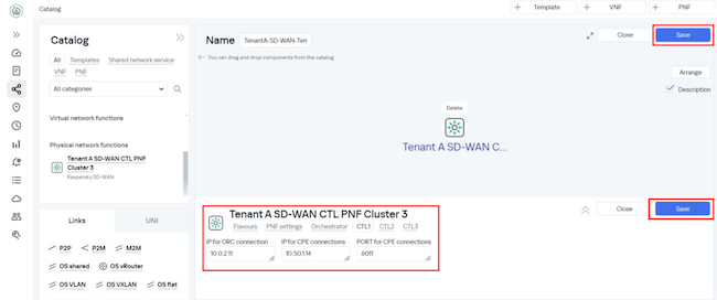 Настройка контроллера «CTL1» в Kaspersky SD-WAN