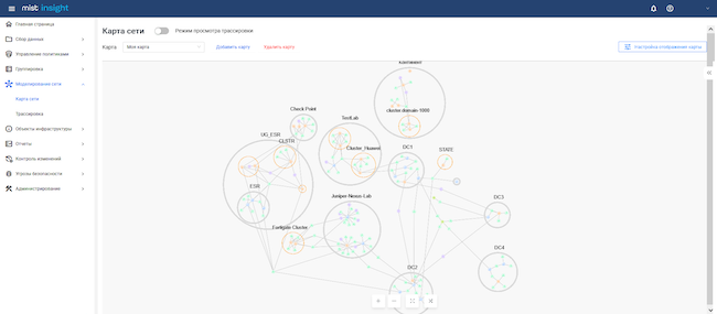 Группы на карте сети в MIST Insight