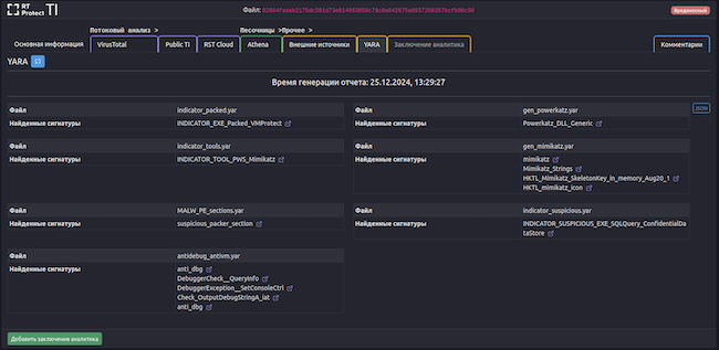 Область поиска информации об артефактах