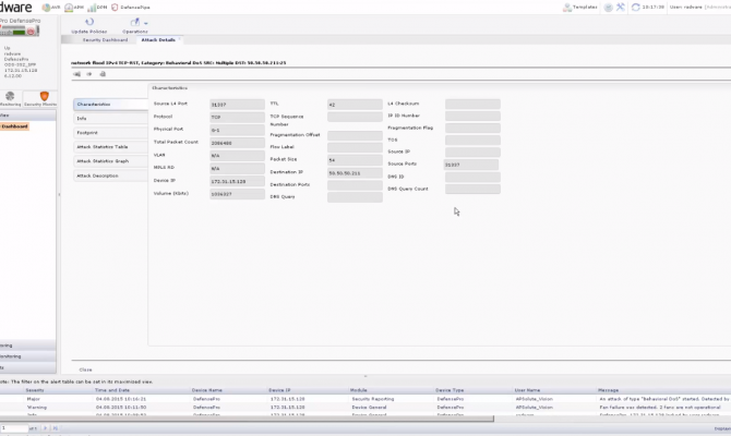 Radware DefensePro. Детальный отчет атаки